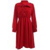 Robe en mousseline de soie rouge bowknot taille haute de Graceful femmes - Rouge L