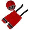 Élégant en tricot crochet Fireman Salopette Photographie Vêtements Set pour bébé - Rouge 