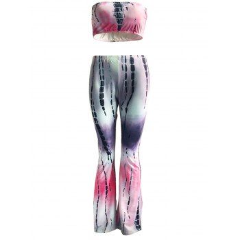41 Off 2019 Chic Padded Tube Top And Tie Dye Pants Set