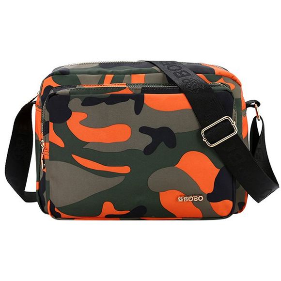 Trendy Camouflage Pattern and Zip Closure Design Women's Crossbody Bag - Orange 