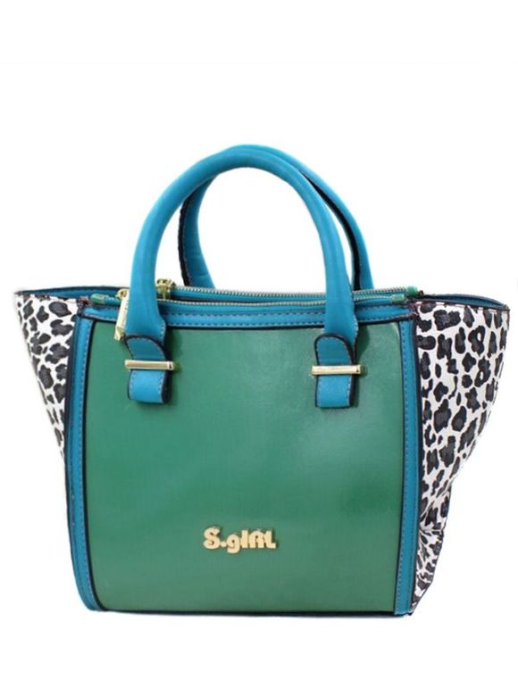 Leopard Imprimer élégant et Color Block design Femmes  's sac fourre-tout - Vert 