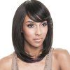 Charming Black Purple Mixed Synthetic Side Bang Medium Tail Adduction Wig For Women - Noir et Violet 
