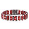 Simple Silicone Stainless Steel Bracelet For Men - Rouge 