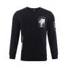 Col rond drôle Applique Sweatshirt - Noir XL