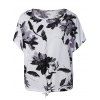 Elegant Ink Painting Floral Pattern Blouse - Blanc ONE SIZE