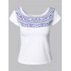 Plain and Neat Tribal Pattern Tee - Blanc ONE SIZE