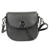 Trendy PU Leather and Chain Design Women's Crossbody Bag - Gris 