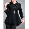 Trendy Lace Spliced ​​Asymétrique femmes s 'Blouse - Noir 4XL