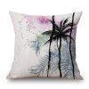 Fashional Aquarelle Palm Coconut Tree Design Taie Imprimé - multicolore 