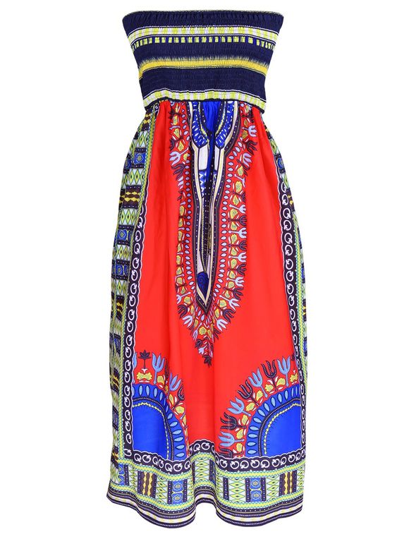 Bustier Vintage imprimé tribal vestimentaire pour les femmes - multicolore XL