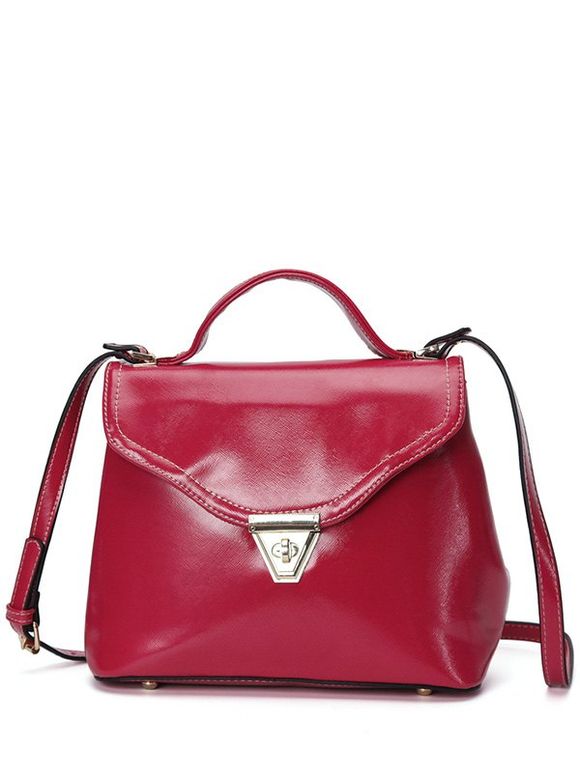 s 'Tote Bag Métal Vintage et PU cuir design femmes - Rose Rouge 