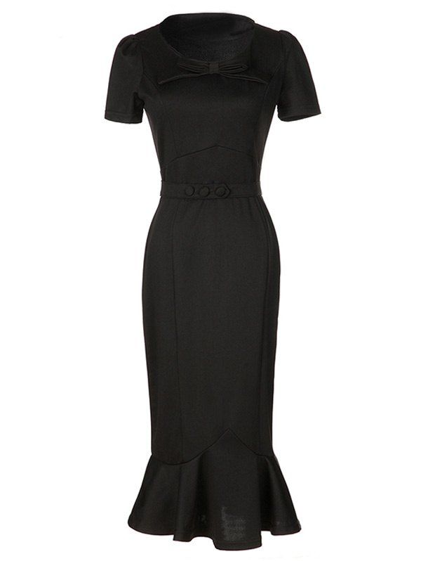 

Bowknot Mermaid Formal Cocktail Dress, Black