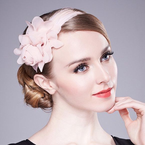 Hairband Charme Party Feather Blossom pour les femmes - Rose clair 