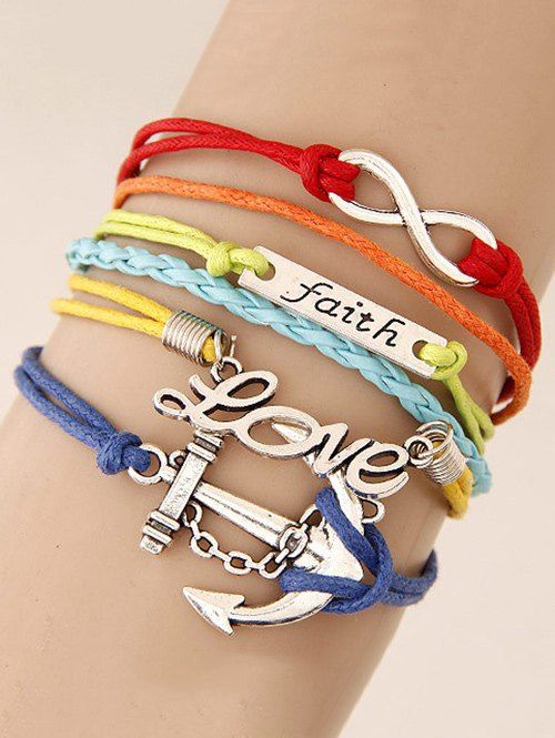 Bracelet Tressé élégant Anchor Colorful - multicolore 