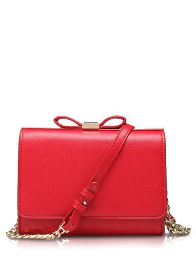 

Elegant Bowknot and Solid Color Design Women's Crossbody Bag, Red