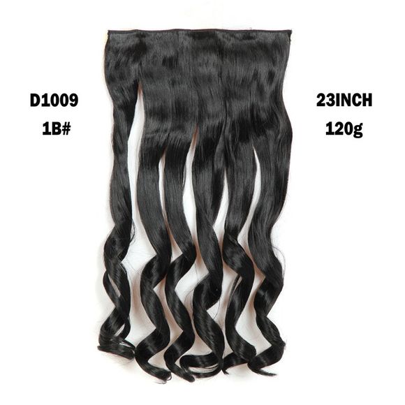 s 'Mode féminine  longue capless Fluffy Wavy clip en synthétique Extension de cheveux - Noir 
