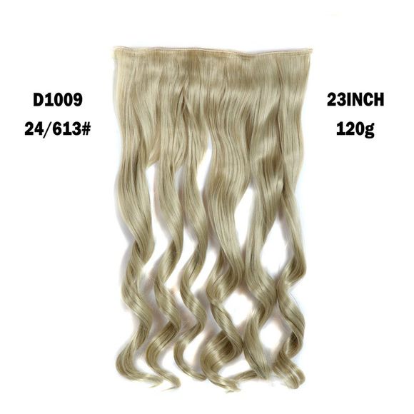s 'Mode féminine  longue capless Fluffy Wavy clip en synthétique Extension de cheveux - Gris argenté 