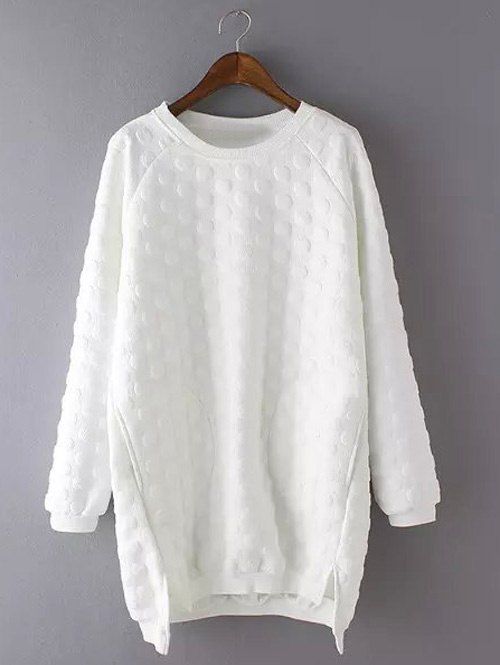 

Plus Size Casual Polka Dot Pattern Sweatshirt, White