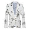 Lapel One Button Design Plus Taille Motif floral manches longues hommes s 'Blazer - Blanc 4XL