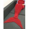 Fashionable Knitting Fishing Net Design Mermaid Shape Blanket - RED 