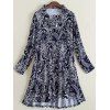 Plus Size Bouton Inclined Elégant Fly Dress - Bleu Violet 3XL