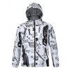 Cute Doodle Print Hooded Long Sleeves Jacket For Men - Blanc 2XL