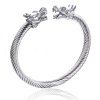 Fashional Solid Color Silvery Twisted Dragon Symmetry Bracelet For Men - Argent 