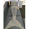 High Quality Cut Out Rhombus design Knitting Mermaid Shape Blanket - Gris 