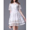 Doux Laciness Jacquard robe blanche pour les femmes - Blanc XL