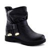 s 'Short Bottes de loisirs en métal et talon plat design Femmes - Noir 39