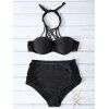 Trendy Noir Halter Bikini Set - Noir XL
