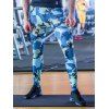 Dotées Pattern Camouflage Quick-Dry taille élastique Hommes  's Gym Pants - Bleu XL