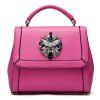 Fashionable Rhinestones and Solid Colour Design Women's Tote Bag - Rose Rouge 
