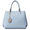 Elegant Solid Colour and Metal Design Womne's Tote Bag - Bleu gris 