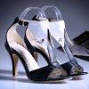Graceful T-Strap et Sandals Color Block design Femmes  's - Noir 37
