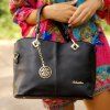 Mode PU cuir et pendentif Design Sac fourre-tout pour les femmes - Noir 