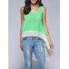 Ample col rond manches Top 's Casual femmes - Bleu Tiffany L