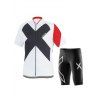 Active Black Shorts + Cross Printed Bike Jerseys Twinset For Men - Blanc 3XL