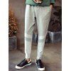s 'Lace-Up Spliced ​​Design Plus Pieds Taille Beam Hommes  Jogger Pantalon - Gris 4XL
