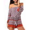 Style Ethnique Motif tribal Strappy Romper - Rouge XL