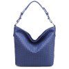 Casual Weaving and Blue Design Women's Shoulder Bag - Bleu Saphir 
