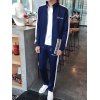 Pied de col Color Block Spliced ​​Plus Size Long Sleeve Men 's  Sport Suit (Hoodie + pantalon) - Bleu profond 3XL