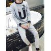 Col rond Lettres 3D Print Plus Size Long Sleeve Men 's  Sport Suit (Sweatshirt + pantalon) - Gris 5XL