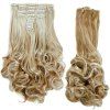 Graceful Women's Medium Curly High Temperature Fiber Hair Extension - Brun d'Or avec Blonde 