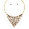 Cut Out Delicate Triangle Tiered strass Collier Set pour les femmes - d'or 