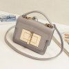 Stylish Metal and Patent Leather Design Women's Crossbody Bag - Gris 