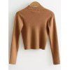 High Neck Cropped Sweater - EARTHY ONE SIZE