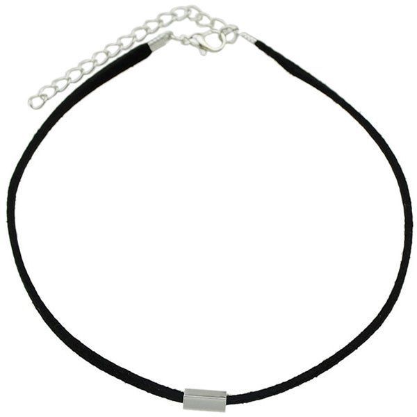 

Rectangle Bar Choker Necklace, Black