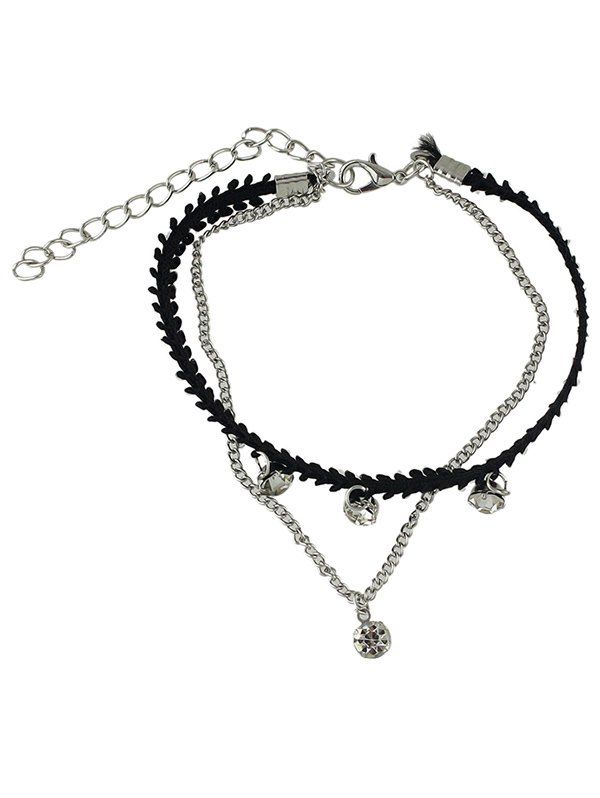 

Rhinestone Layered Chain Anklet, Silver