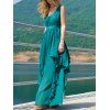 Élégant Plongeant robe en mousseline de soie col Pure Color pour les femmes - Vert profond S